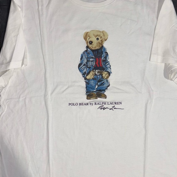 Ralph Lauren Men's White Tee with Polo Bear Graphic - Picture 2 of 4